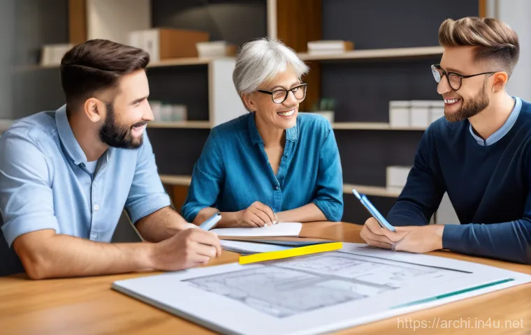 건축 실기 시험에서 자주 묻는 질문 정리 - A female architectural painting craftsman in her early 30s, dressed in a clean, professional work un...