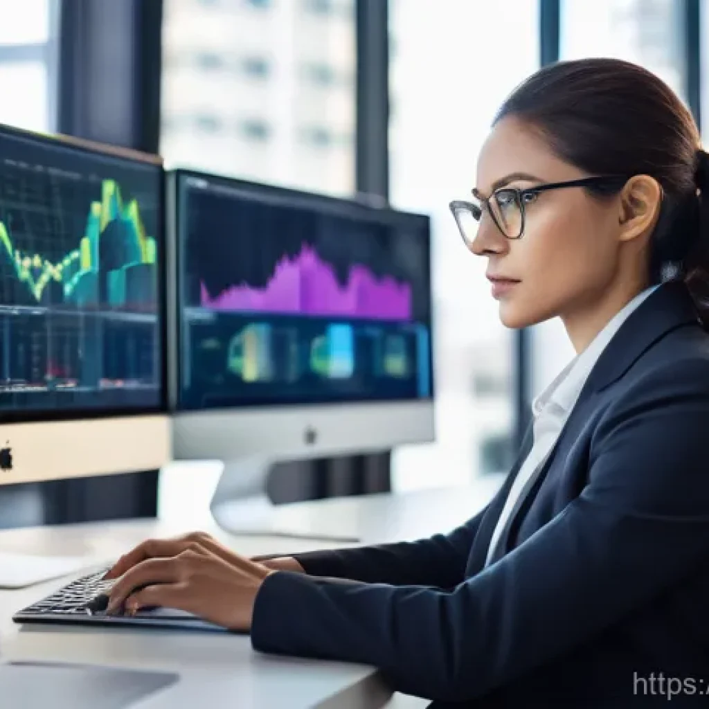 건축 실무에서 학습 리소스 활용하기 - A focused data scientist, approximately 30-35 years old, in a contemporary open-plan office setting,...