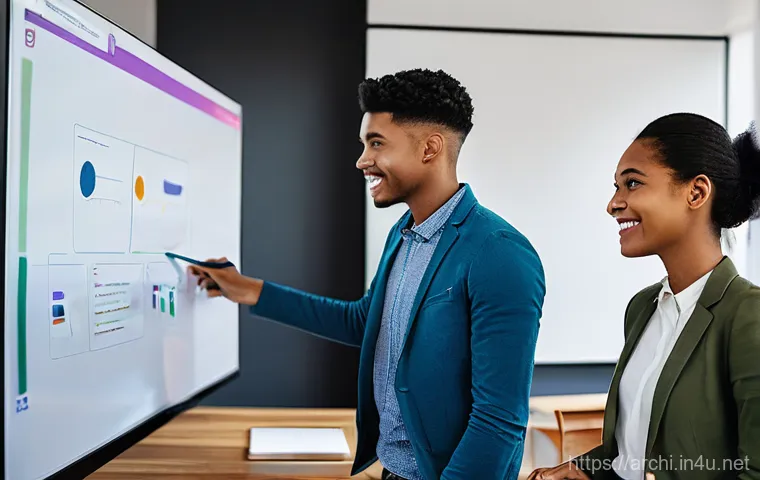 건축 실무에서 학습 리소스 활용하기 - A university student, around 20-22 years old, meticulously drafting architectural plans on a large d...