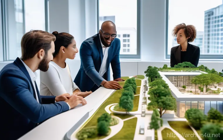 건축사의 윤리와 책임 - A serious male architect, in his late 40s, wearing a clean hard hat and a high-visibility safety ves...